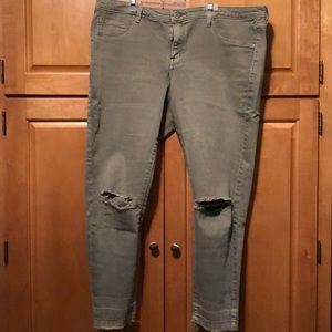 Mossimo mid rise army green jegging size 16
